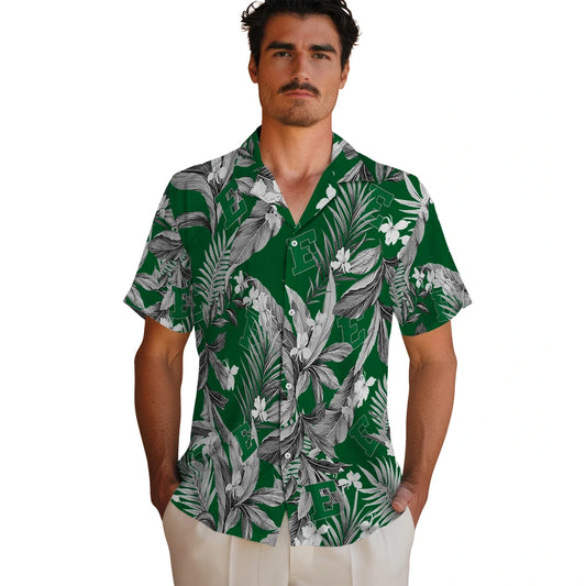 Eastern Michigan Eagles Hawaiian Shirt - Palm Leaves | Moonbestprint