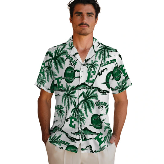 Eastern Michigan Eagles Hawaiian Shirt - Palm Sunset | Moonbestprint