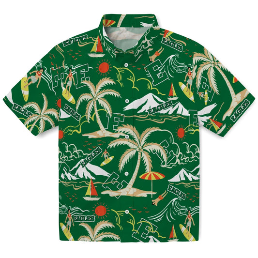 Eastern Michigan Eagles Hawaiian Shirt - Palm Tree Island | Moonbestprint