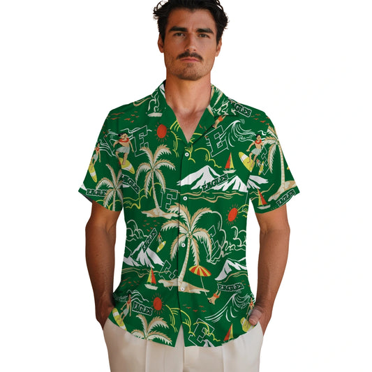 Eastern Michigan Eagles Hawaiian Shirt - Palm Tree Island | Moonbestprint
