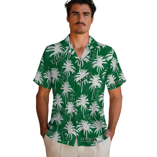 Eastern Michigan Eagles Hawaiian Shirt - Palm Tree Motif | Moonbestprint