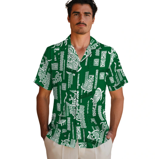 Eastern Michigan Eagles Hawaiian Shirt - Turtle Lines | Moonbestprint