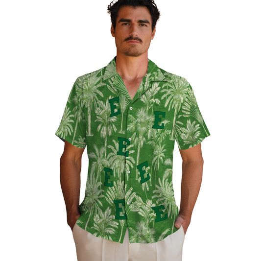 Eastern Michigan Eagles Hawaiian Shirt - Vintage Palm Tree | Moonbestprint
