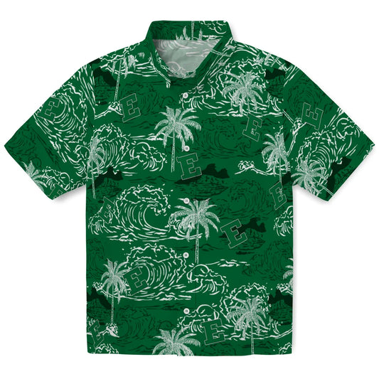 Eastern Michigan Eagles Hawaiian Shirt - Wave Palm | Moonbestprint