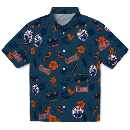 Edmonton Oilers Hawaiian Shirt - Beach Vibe | Moonbestprint