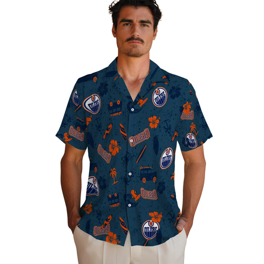 Edmonton Oilers Hawaiian Shirt - Beach Vibe | Moonbestprint