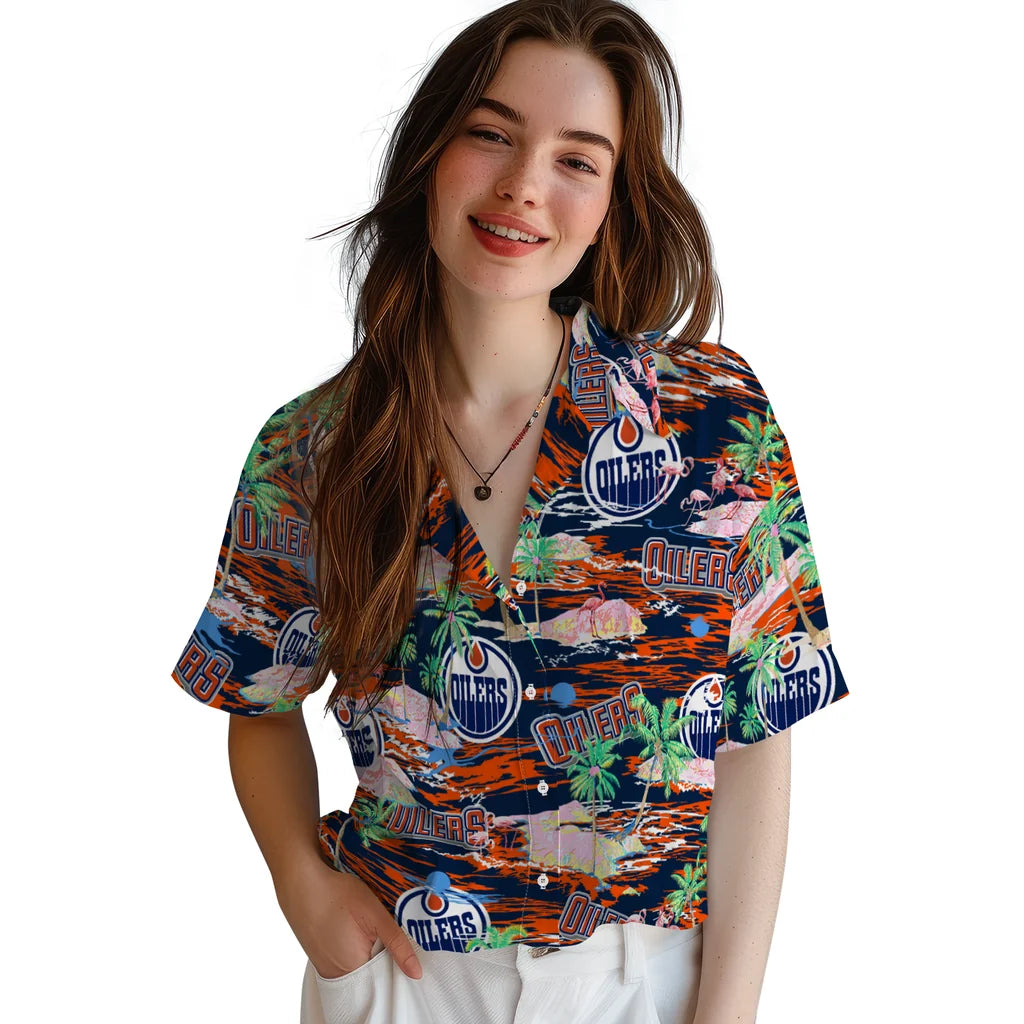 Edmonton Oilers Flamingo Retreat 2026 Hawaiian Shirt – Moonbestprint