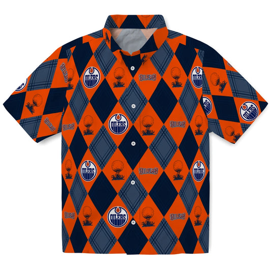 Edmonton Oilers Hawaiian Shirt - Golfing Plaid | Moonbestprint