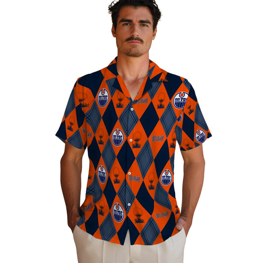 Edmonton Oilers Hawaiian Shirt - Golfing Plaid | Moonbestprint