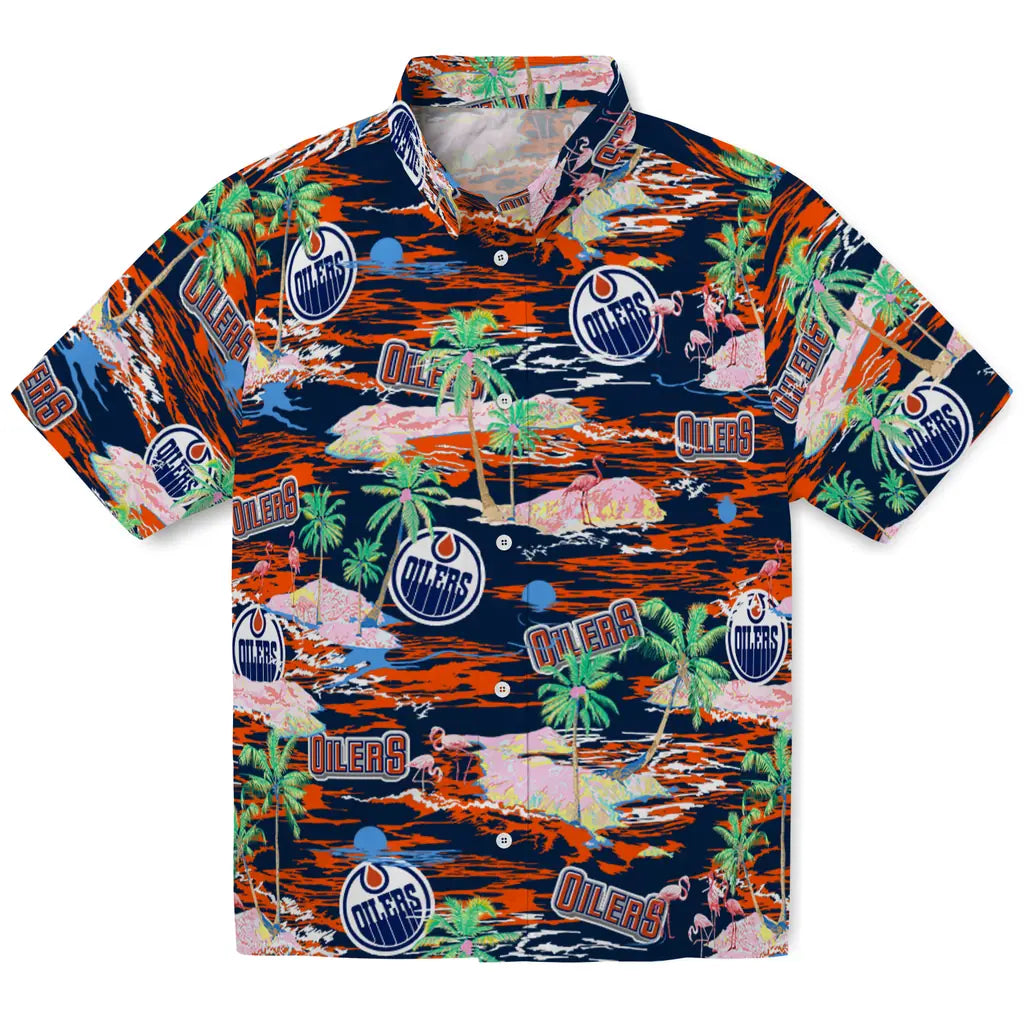 Edmonton Oilers Hawaiian Shirt - Hawaii Island | Moonbestprint