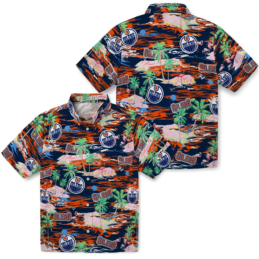 Edmonton Oilers Hawaiian Shirt - Hawaii Island | Moonbestprint