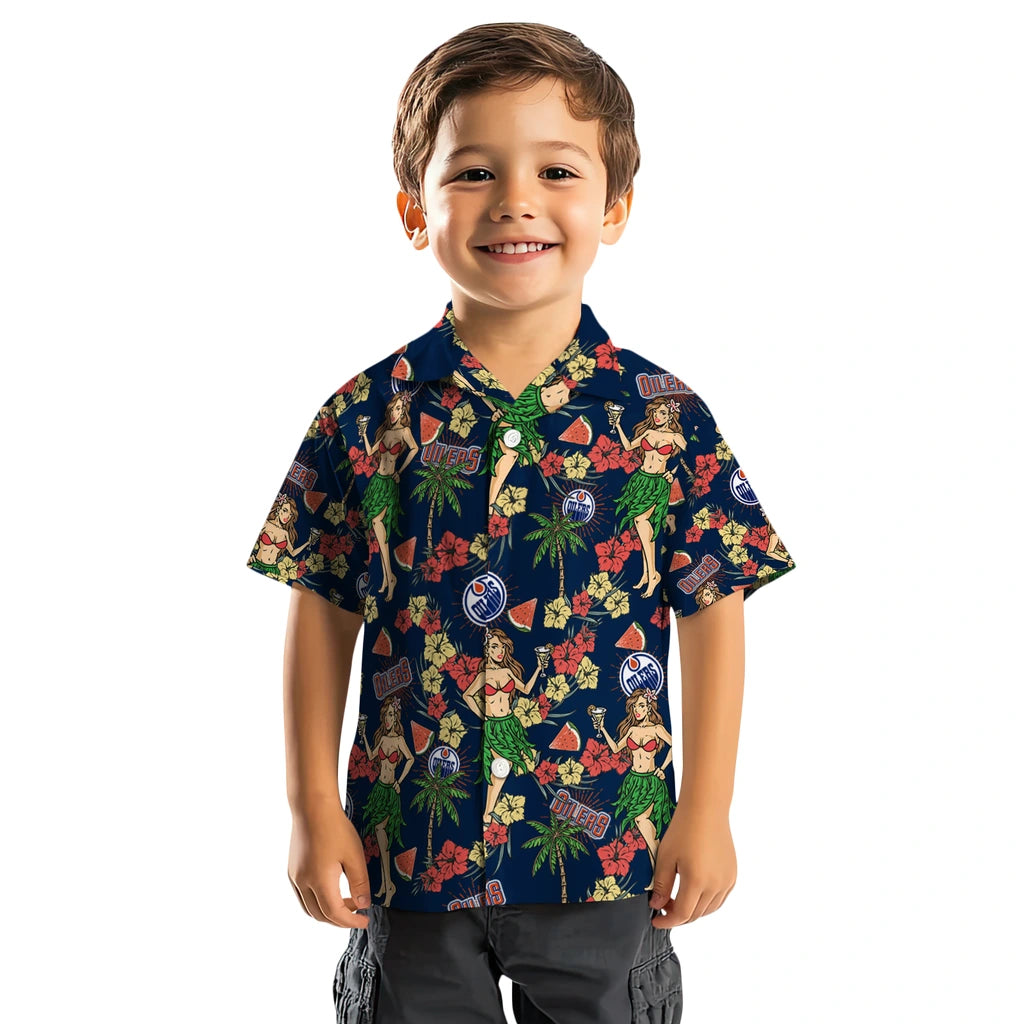 Edmonton Oilers Hawaiian Shirt - Hawaiian Girls Design | Moonbestprint