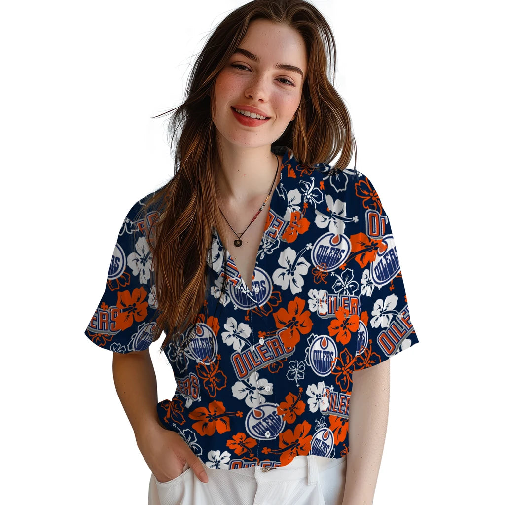 Edmonton Oilers Hibiscus Bloom Hawaiian Shirt – Moonbestprint