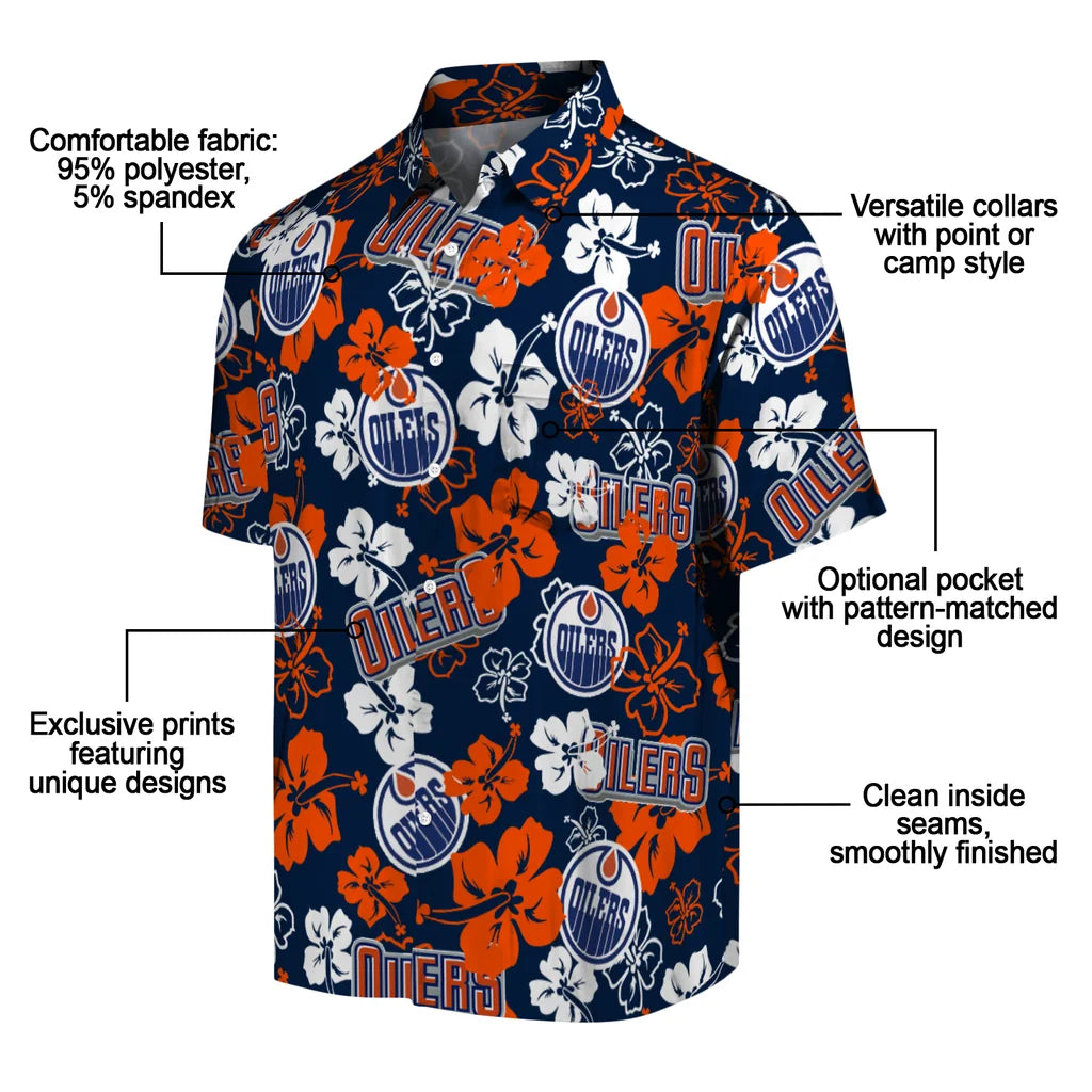 Edmonton Oilers Hibiscus Bloom Hawaiian Shirt – Moonbestprint