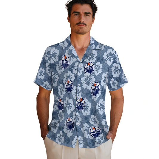 Edmonton Oilers Hawaiian Shirt - Hibiscus Cluster | Moonbestprint