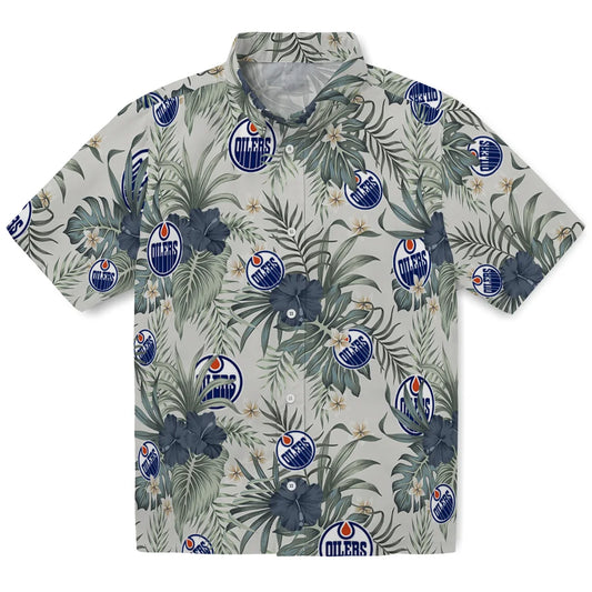 Edmonton Oilers Hawaiian Shirt - Hibiscus Designs | Moonbestprint