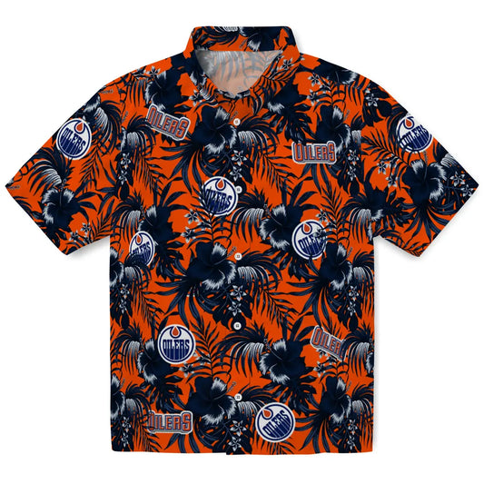 Edmonton Oilers Hawaiian Shirt - Hibiscus Exotic | Moonbestprint