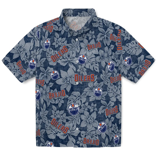 Edmonton Oilers Hawaiian Shirt - Hibiscus Oasis | Moonbestprint