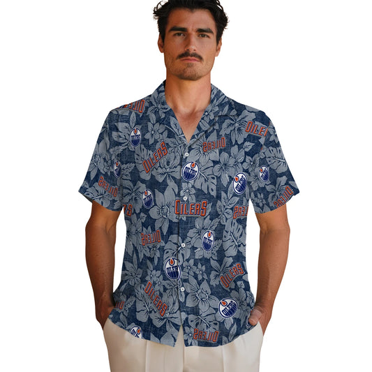 Edmonton Oilers Hawaiian Shirt - Hibiscus Oasis | Moonbestprint