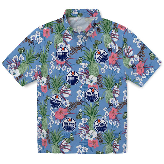 Edmonton Oilers Hawaiian Shirt - Pineapple Bouquet | Moonbestprint