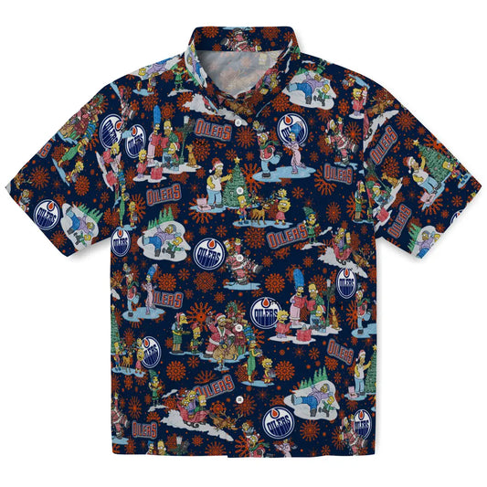 Edmonton Oilers Hawaiian Shirt - Simpsons Christmas | Moonbestprint