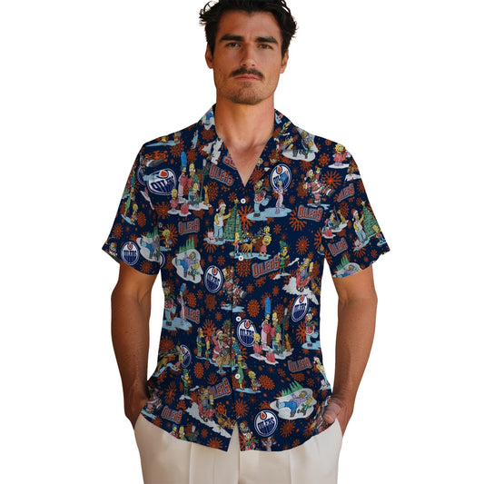 Edmonton Oilers Hawaiian Shirt - Simpsons Christmas | Moonbestprint