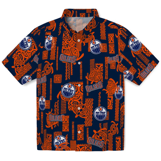 Edmonton Oilers Hawaiian Shirt - Turtle Lines | Moonbestprint