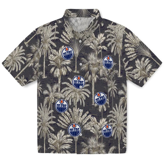 Edmonton Oilers Hawaiian Shirt - Vintage Palm Tree | Moonbestprint
