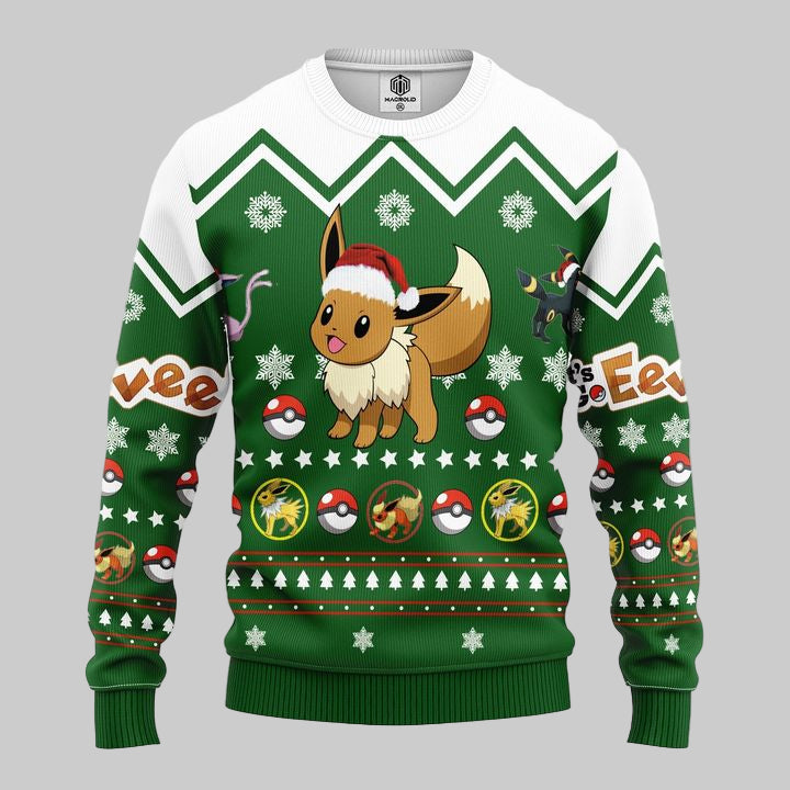 Eevee Pokemon Ugly Christmas Sweater Amazing Gift Idea Thanksgiving Gift ? Usalast