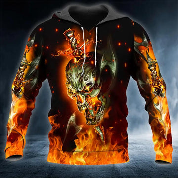 Electrical Flashover Skull 3D All Over Print Hoodie -Moonbestprint