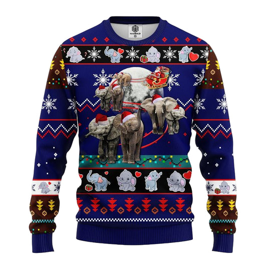 Elephant Noel Ugly Christmas Sweater Blue 1 Amazing Gift Idea Thanksgiving Gift ? Usalast