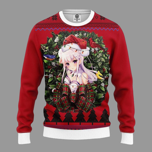 Emilia Purple Haired Re Zero Noel Mc Ugly Christmas Sweater Thanksgiving Gift ? Usalast