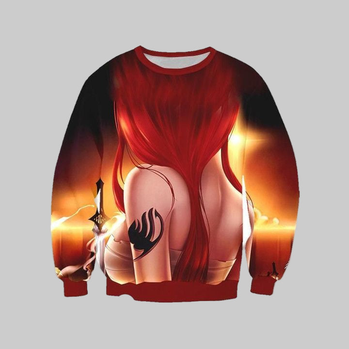 Erza Scarlet Art ? Fairy Tail 3D Printed Sweater ? Usalast