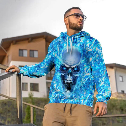 Face Ice Skull 3D All Over Print Hoodie -Moonbestprint