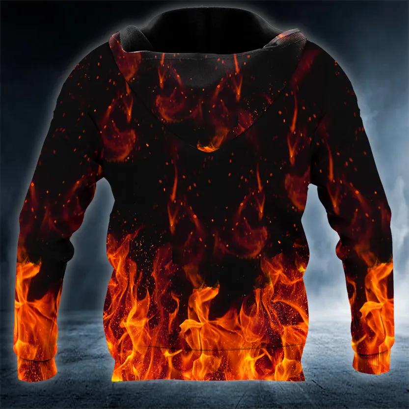 Face To Face With Fire Skull 3D All Over Print Hoodie -Moonbestprint