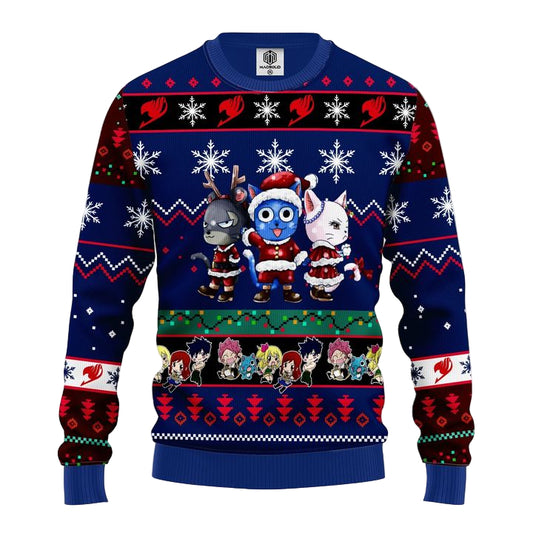 Fairy Tail Anime Christmas Sweater Blue 1 Amazing Gift Idea Thanksgiving Gift ? Usalast