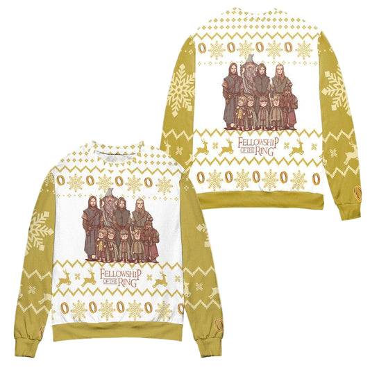 Fellowship Of The Rings Snowflake Reindeer Ugly Christmas Sweater ? Usalast