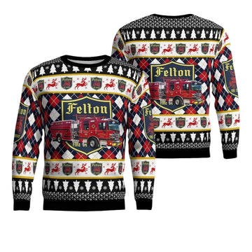 Felton Delaware Felton Community Fire Company Squad 48 Christmas Sweater 3D ? 7F21 ? Usalast