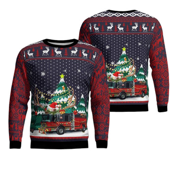 Fern Creek Fire Department Christmas AOP Sweater ? 0W21 ? Usalast