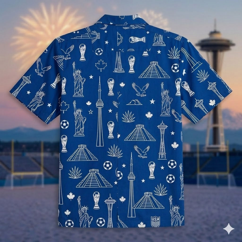 Unisex Global Soccer Event 2026 USA Mexico Canada Graphic Hawaiian Shirt for Soccer Fans – Moonbestprint