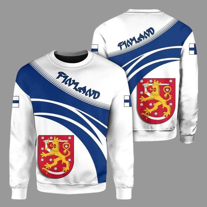 Finland Coat Of Arms Sweater Cricket Style J5W ? Usalast
