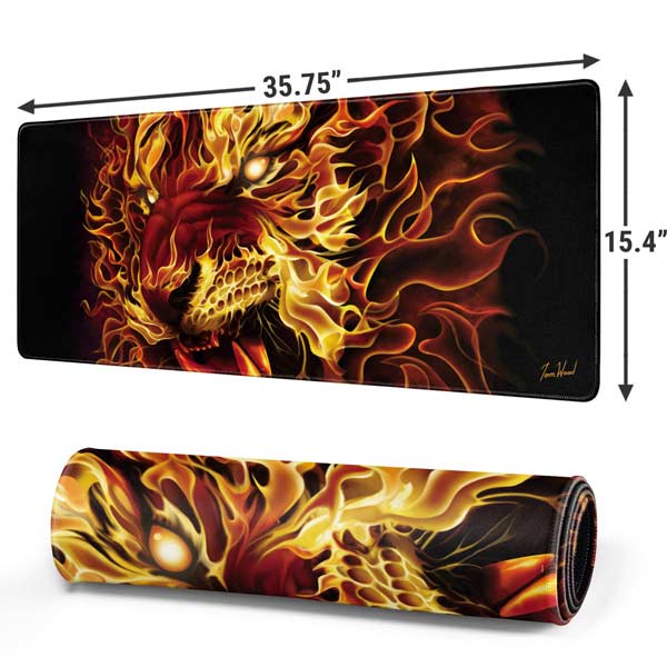 Fire Tiger by Tom Wood Gaming Mouse Pad Moonbestprint
