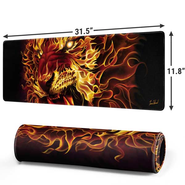 Fire Tiger by Tom Wood Gaming Mouse Pad Moonbestprint