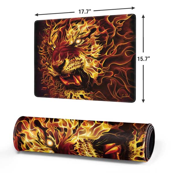 Fire Tiger by Tom Wood Gaming Mouse Pad Moonbestprint