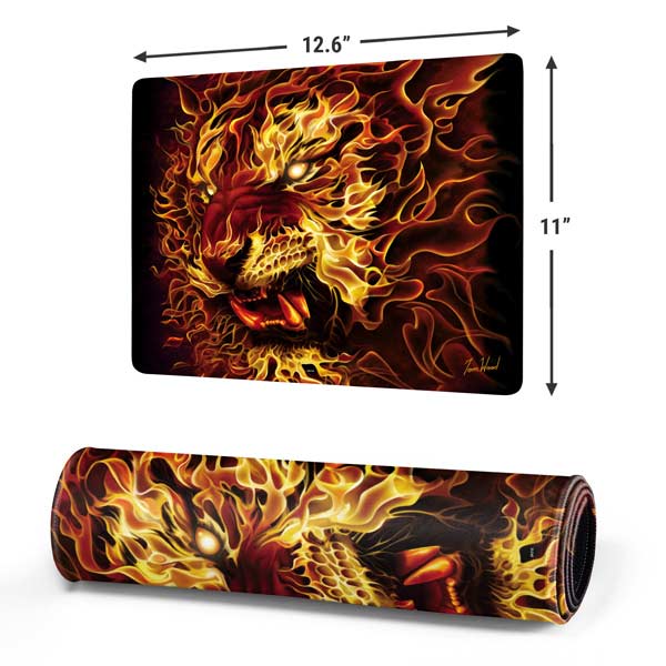 Fire Tiger by Tom Wood Gaming Mouse Pad Moonbestprint