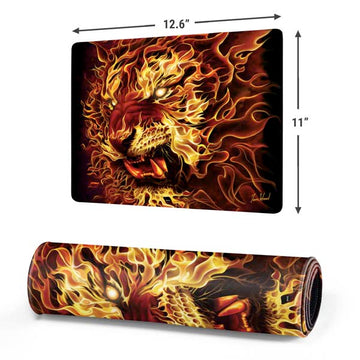 Fire Tiger by Tom Wood Gaming Mouse Pad Moonbestprint