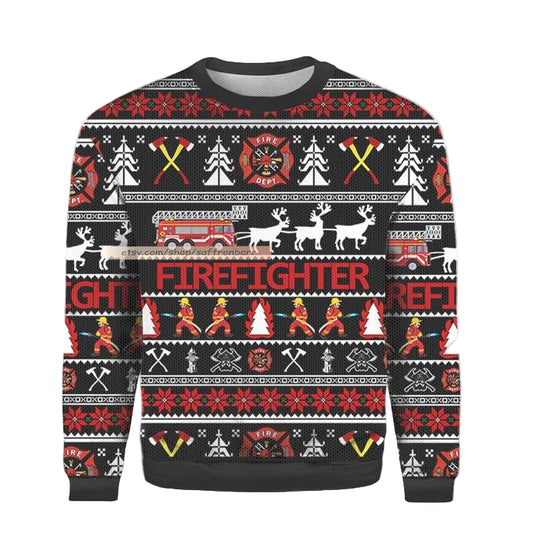 Firefighter Ugly 3D Christmas Sweater ? Usalast