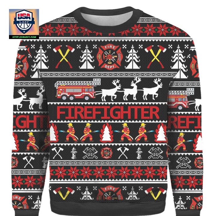 Firefighter Ugly Christmas 3D Sweater ? Usalast