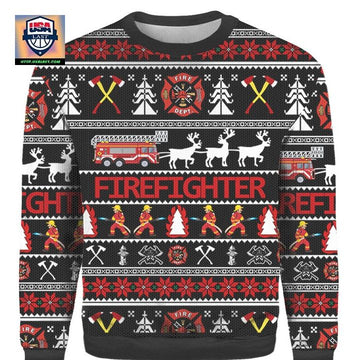 Firefighter Ugly Christmas 3D Sweater ? Usalast