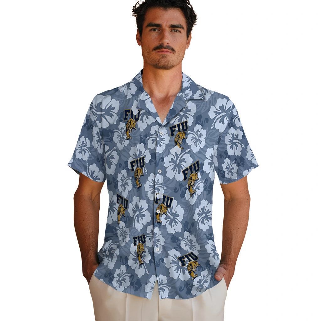 FIU Panthers Hawaiian Shirt - Hibiscus Cluster | Moonbestprint